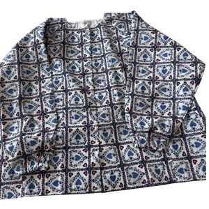 Unbranded Heart Print Snap Front Scrub Top Medical Jacket Blue Burgundy 5XL